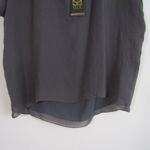 S.I.L.K. Women's Top Medium Gray Oversized Business Casual Silk Office - Picture 3 of 8